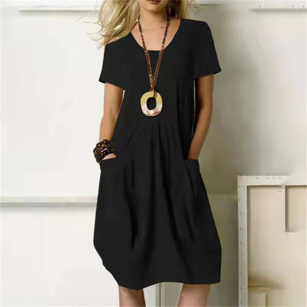 Oversized Linen Pocket Dress